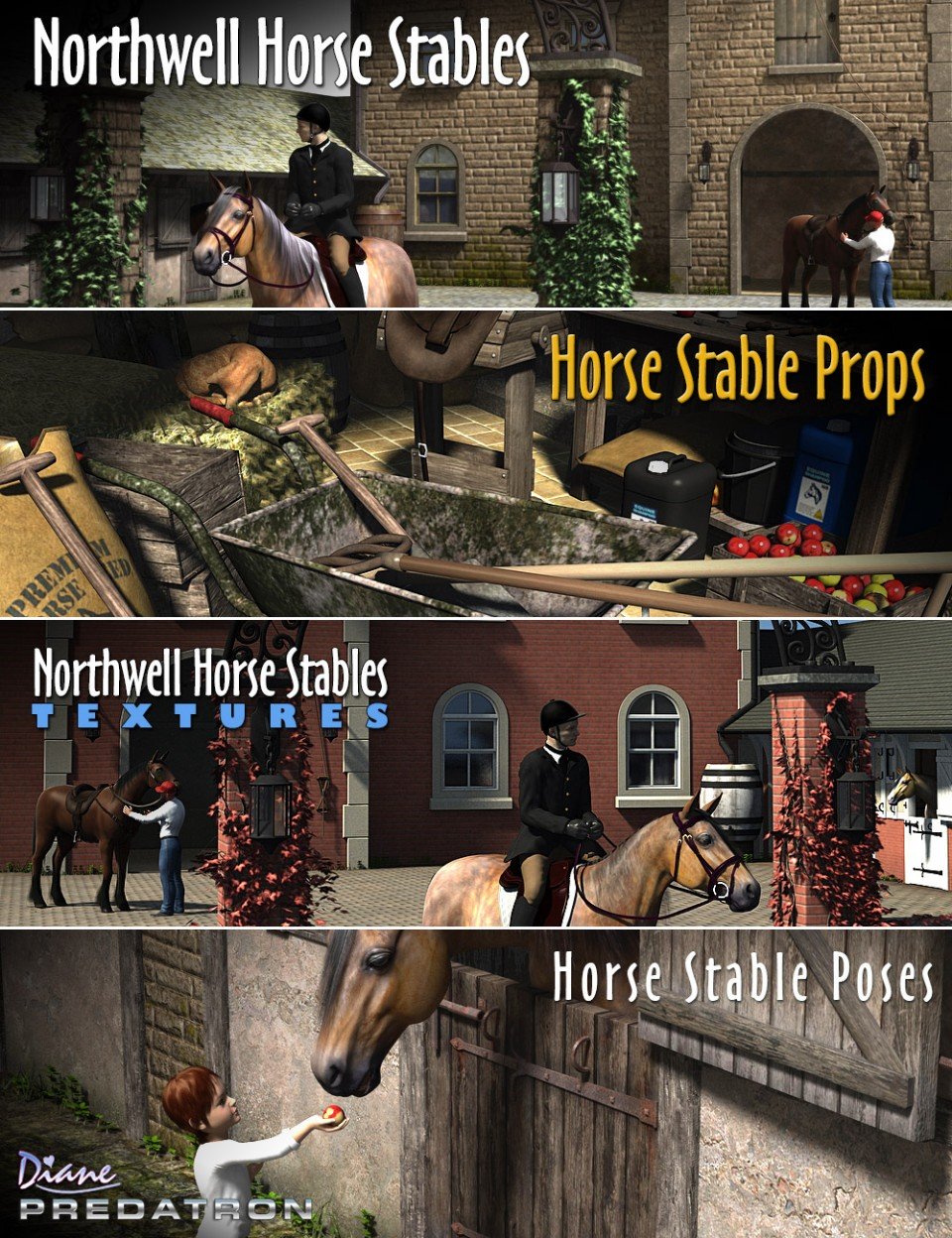 Horse Stables Bundle_DAZ3D下载站