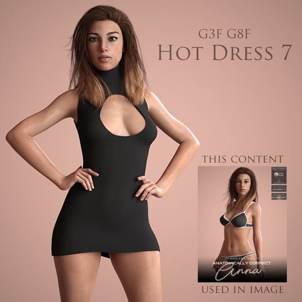 Hot Dress 7 for Genesis 3 Female and Genesis 8 Female_DAZ3D下载站