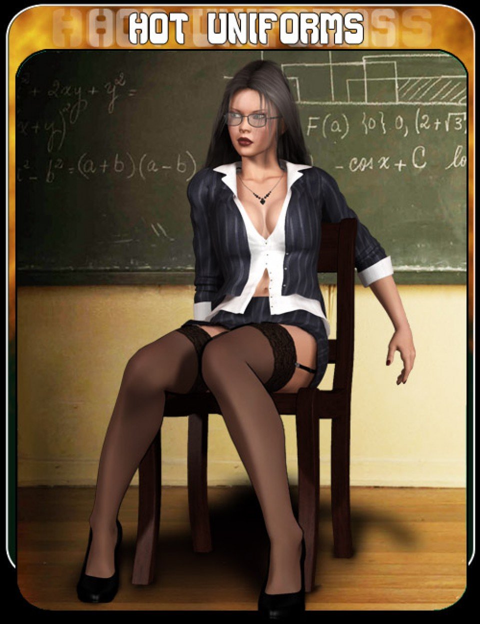 Hot Uniforms Teacher V4_DAZ3D下载站