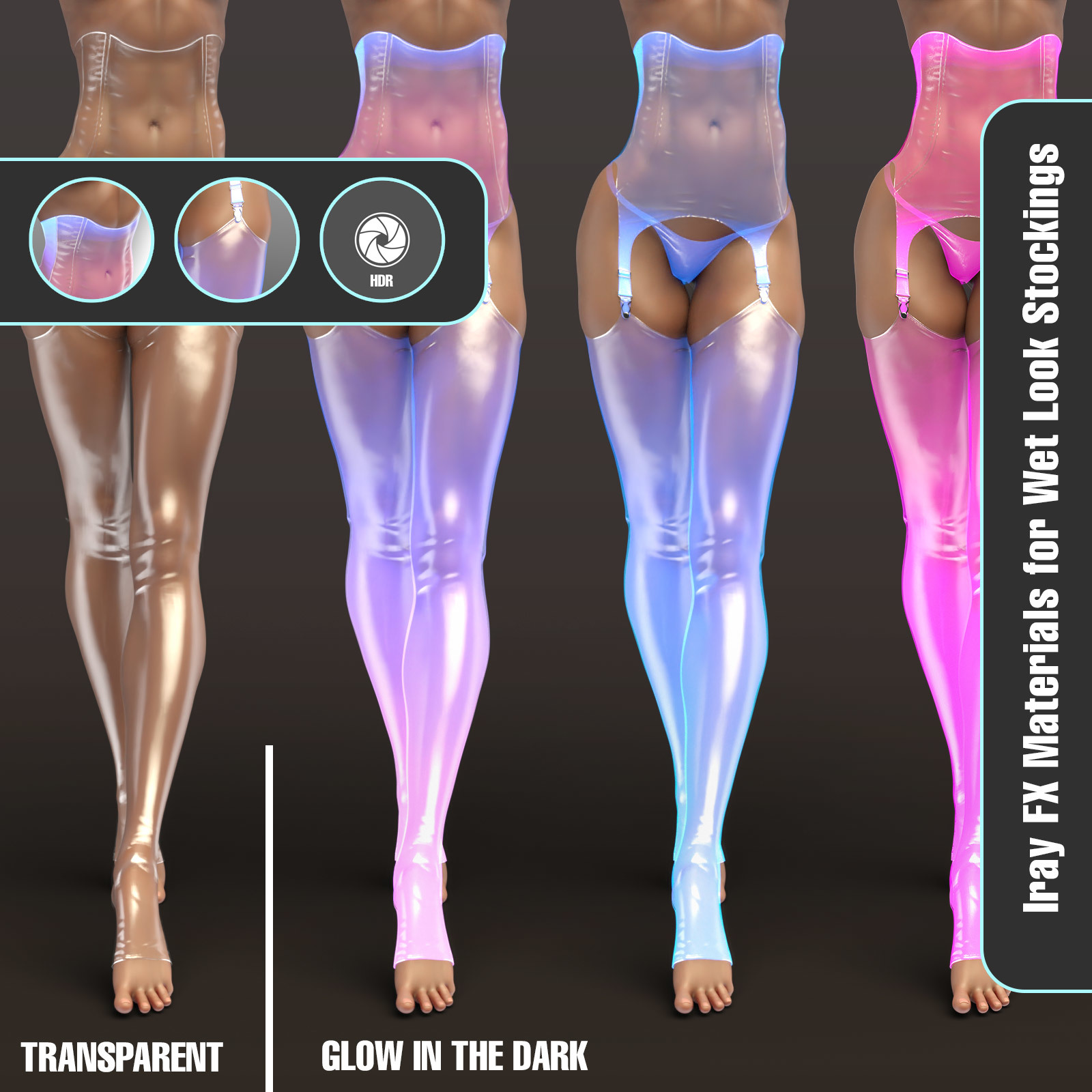 Iray FX Material Addon for Wet Look Stockings_DAZ3DDL