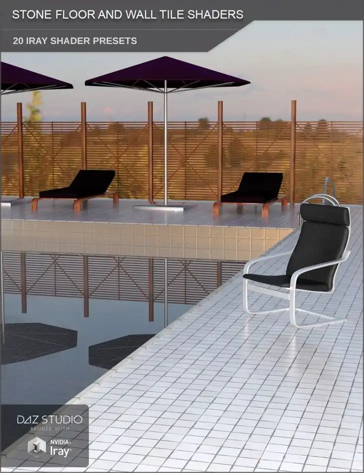 Iray Stone Floor and Wall Tile Shaders and Merchant Resource_DAZ3D下载站