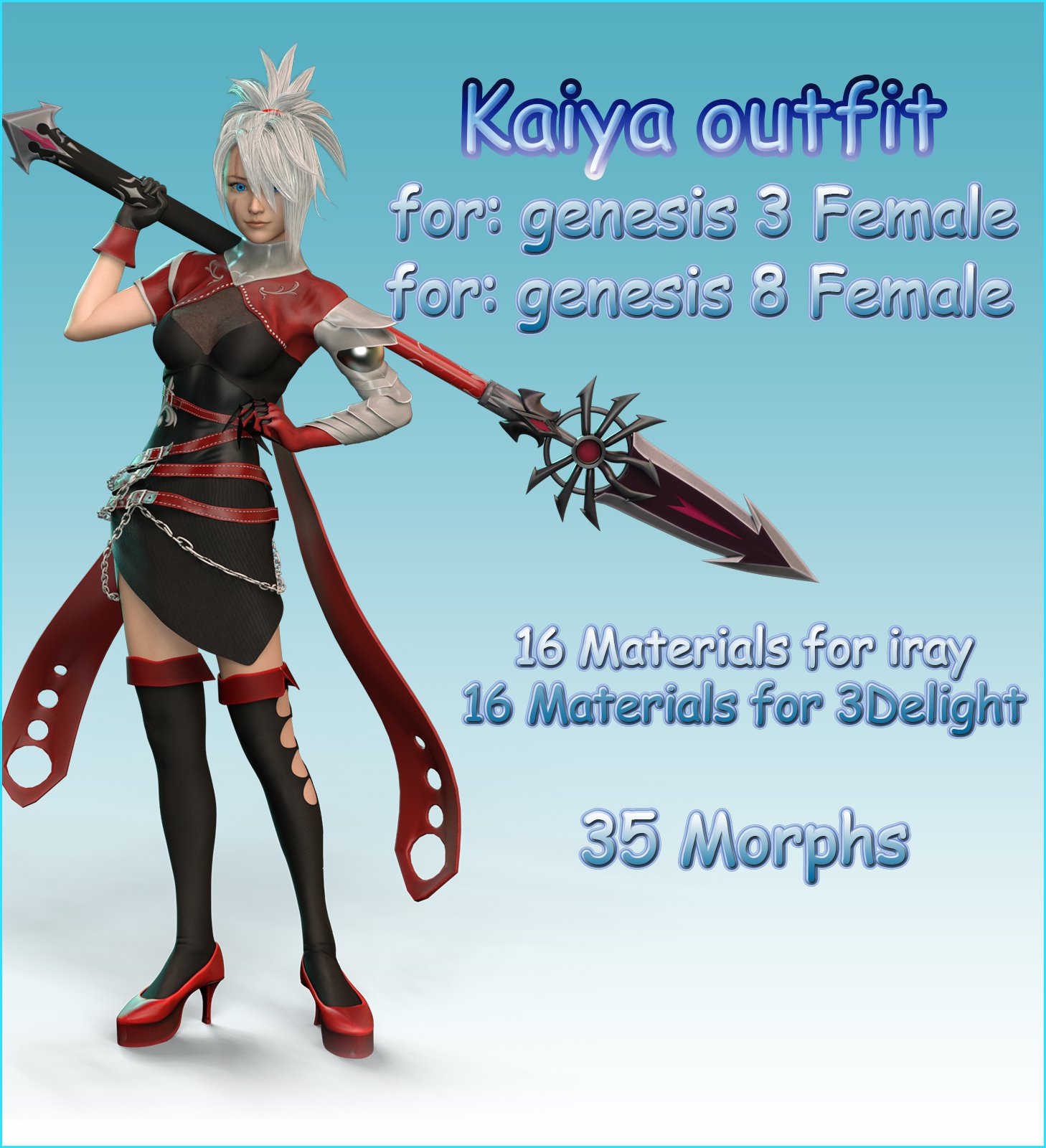 Kaiya Outfit for G3F G8F_DAZ3D下载站
