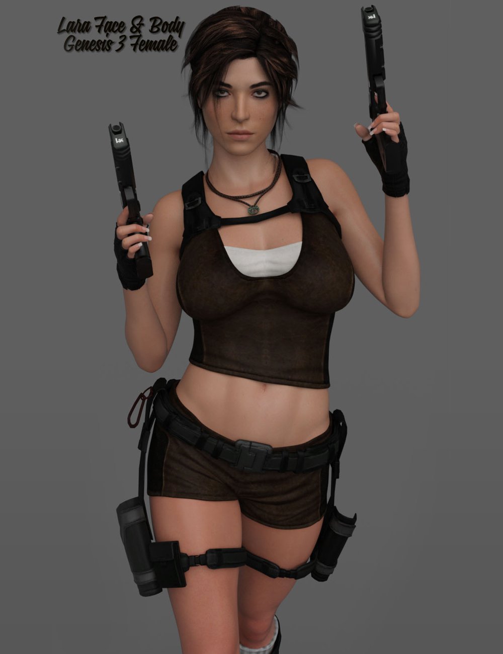 Lara Croft Face and Body Morph G3F_DAZ3D下载站