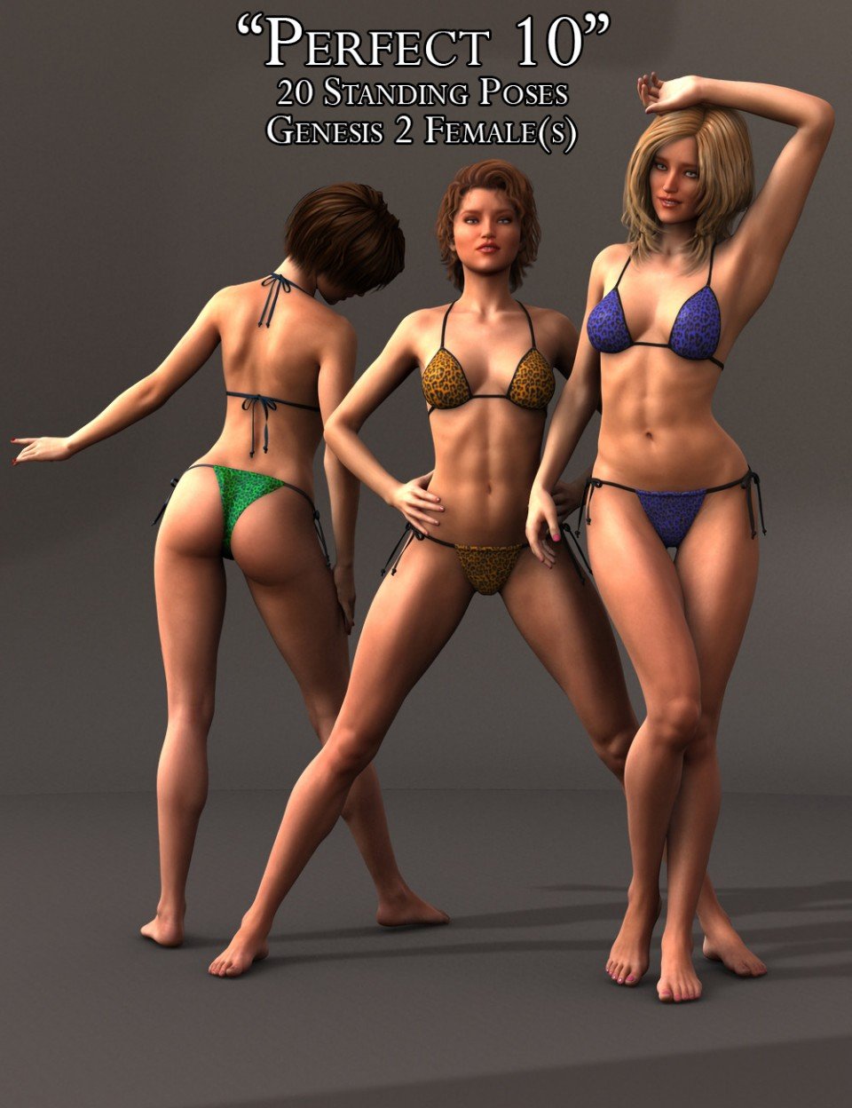 ‘Perfect 10’ Standing Poses for Genesis 2 Female(s)_DAZ3DDL