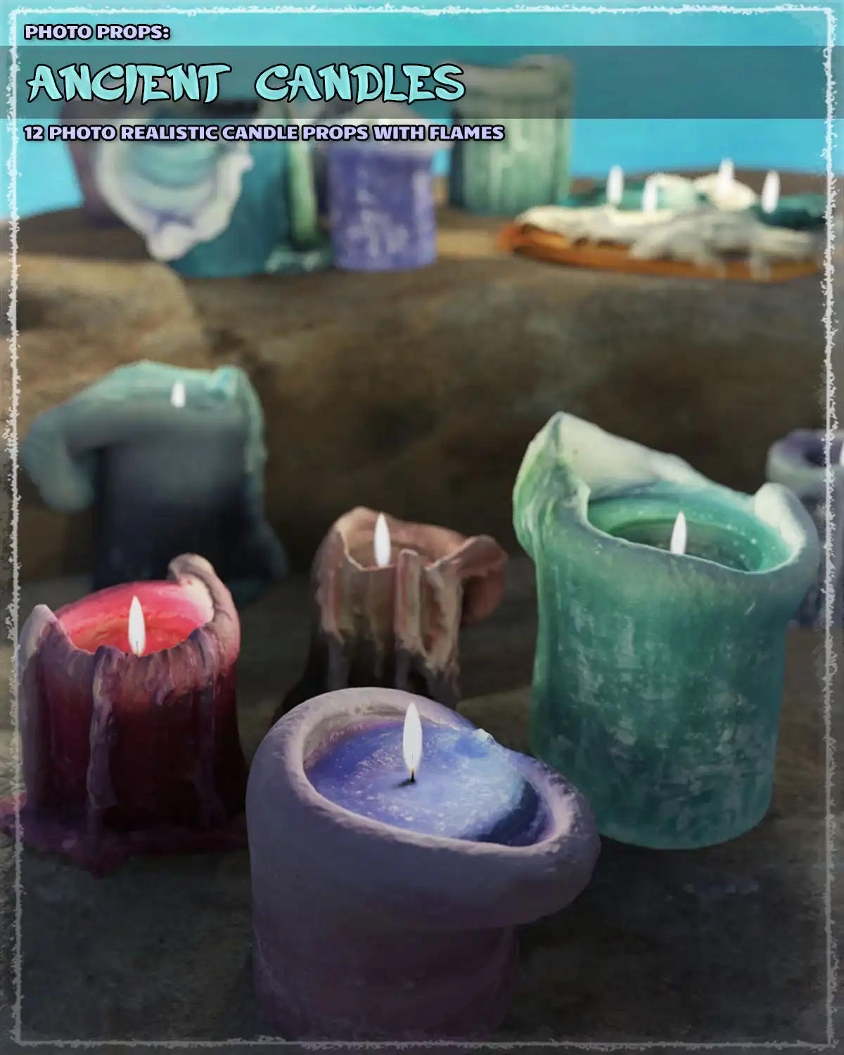 Photo Props: Ancient Candles_DAZ3DDL