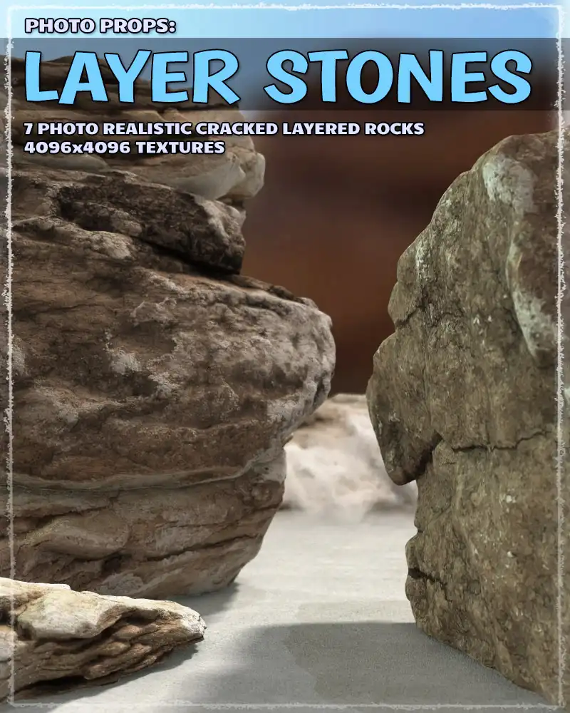 Photo Props: Layer Stones_DAZ3D下载站