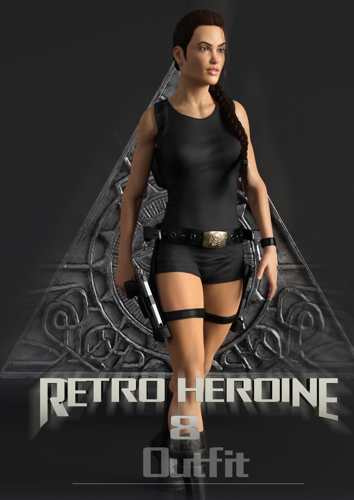 Retro Heroine 8 Outfit & THE Gun_DAZ3DDL
