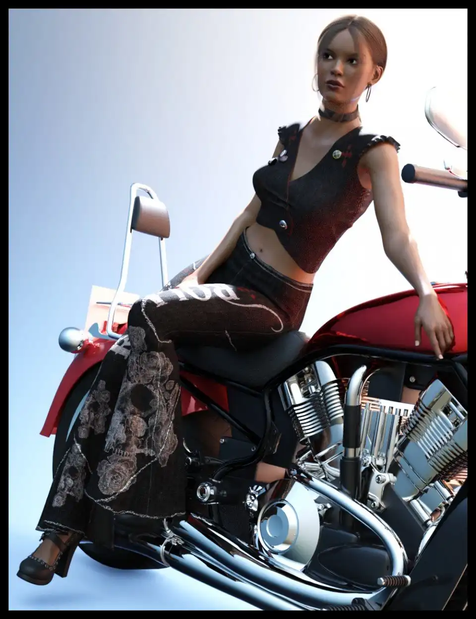 Retro Style Outfit for Genesis 8 Female(s)_DAZ3D下载站