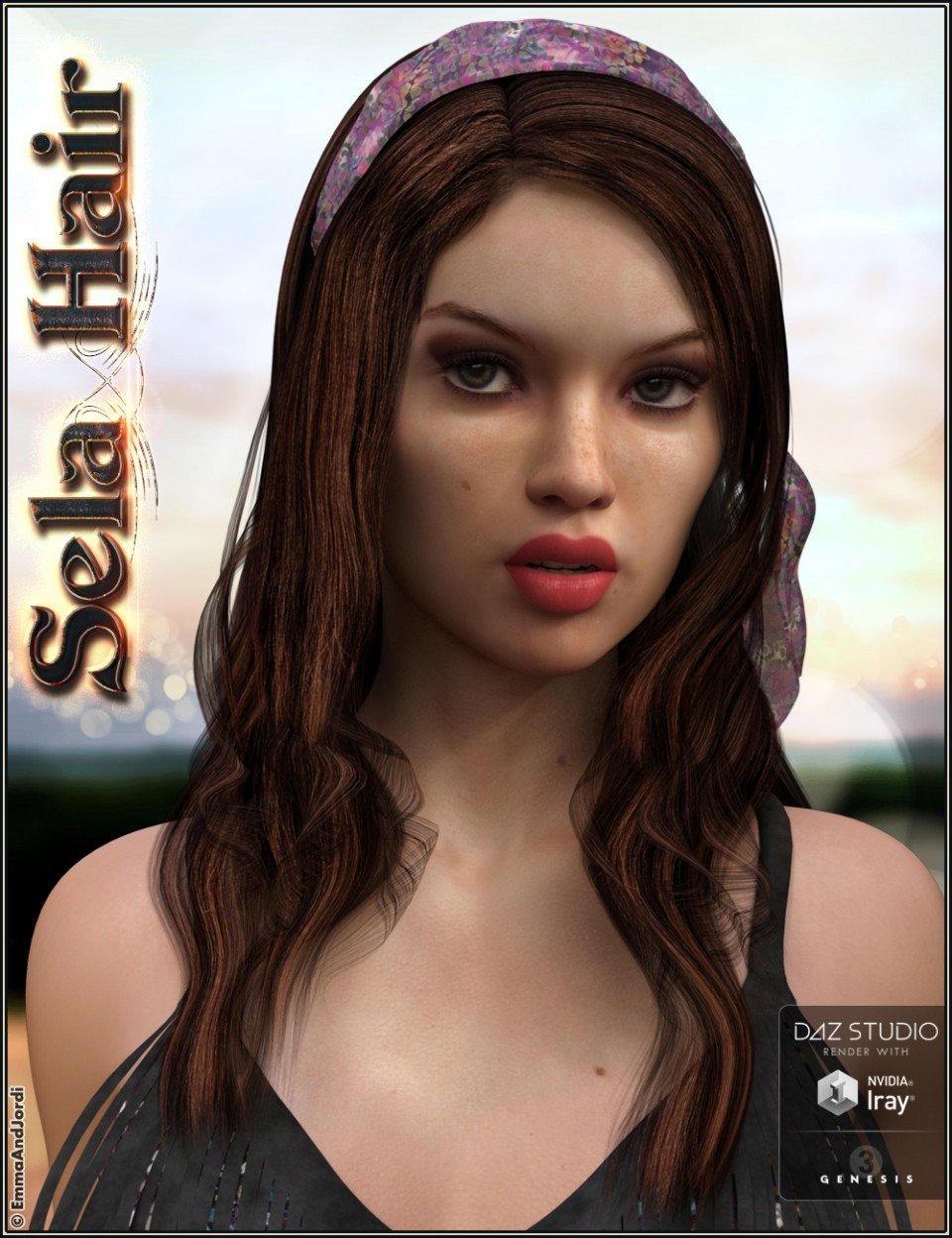 Sela Hair for Genesis 3 Female(s)_DAZ3D下载站