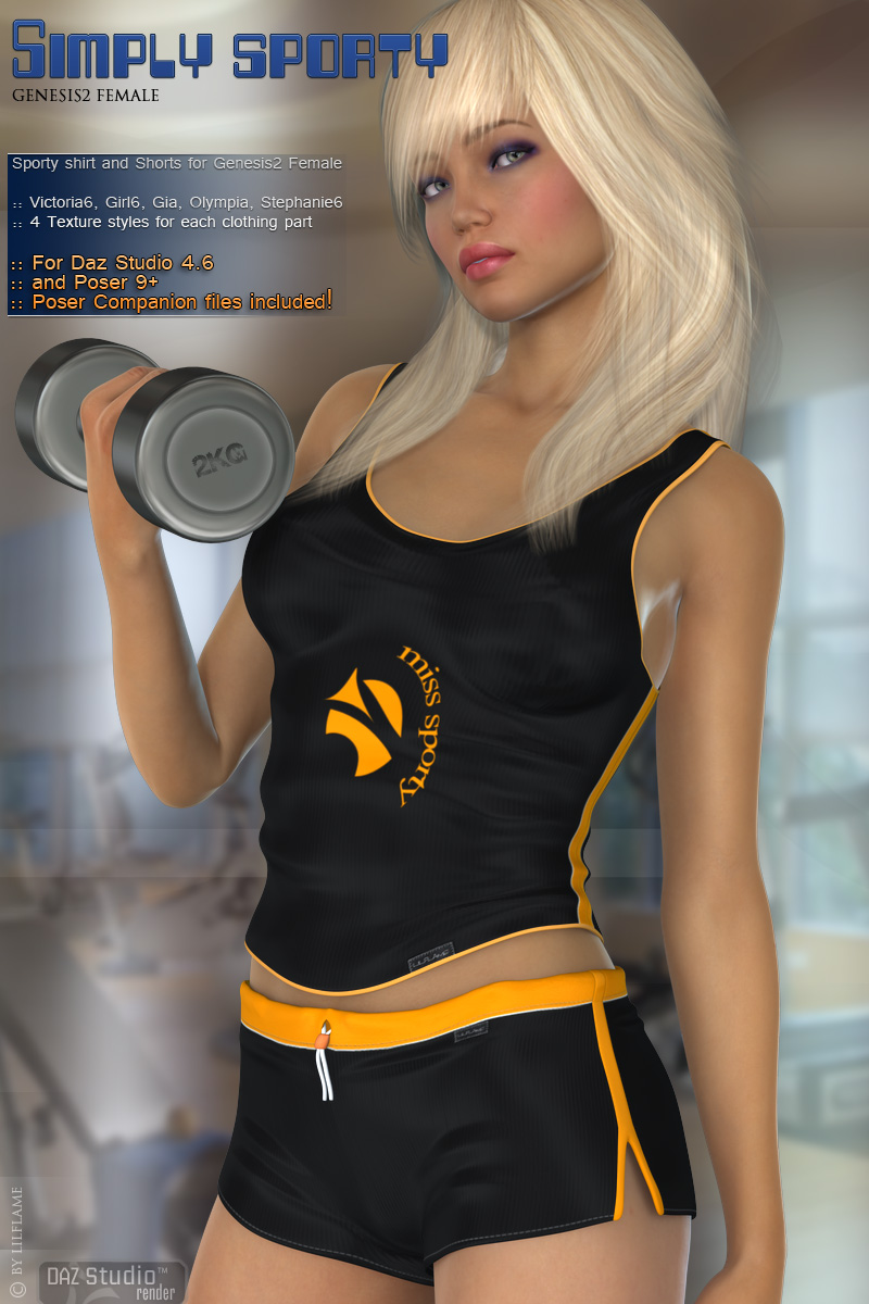 Simply Sporty G2F + NYC Couture Textures_DAZ3D下载站
