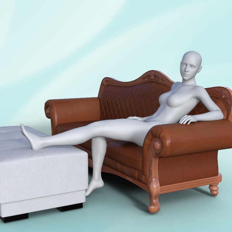 Sofa And Bench_DAZ3D下载站