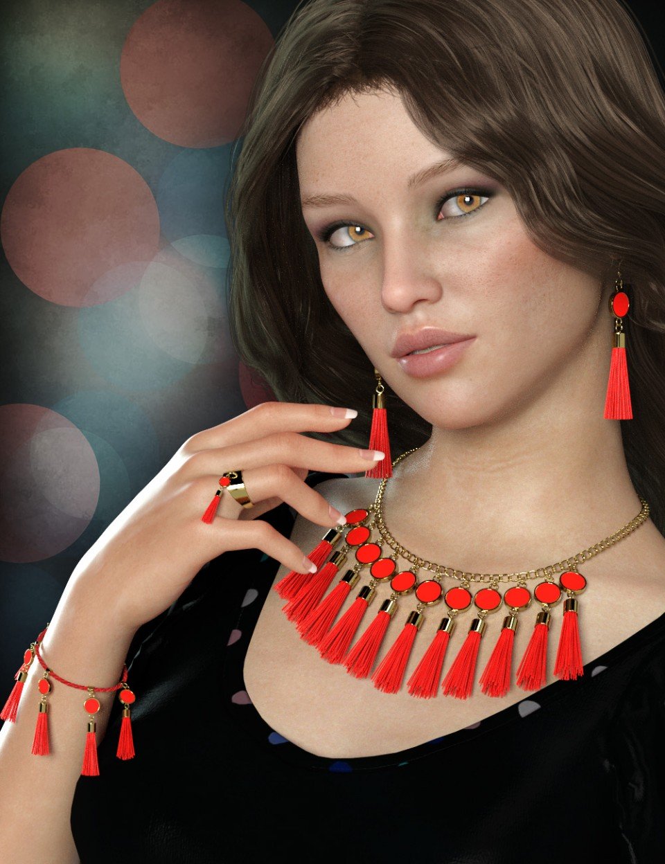 Tassel Jewelry Mega Pack for Genesis 8 Female(s)_DAZ3D下载站