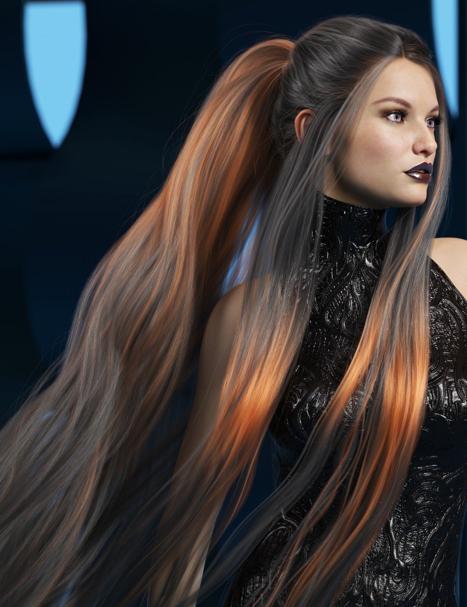 Texture Expansion for Turbulent Tail Hair_DAZ3D下载站