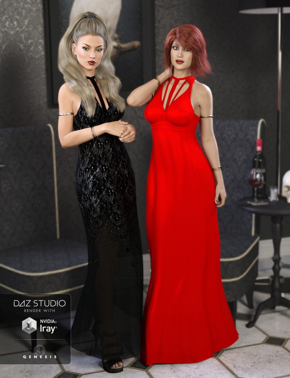 The Maxi Dress Bijoux Textures_DAZ3D下载站