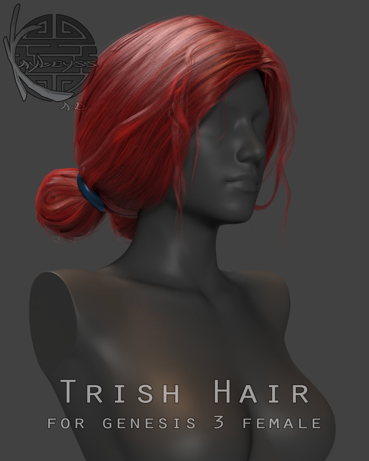 Trish Hair for Genesis 3 Female_DAZ3D下载站
