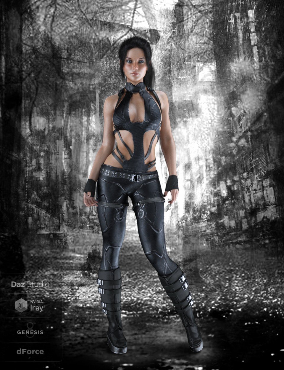 X-Fashion Tactical Touch Outfit for Genesis 8 Female(s)_DAZ3D下载站