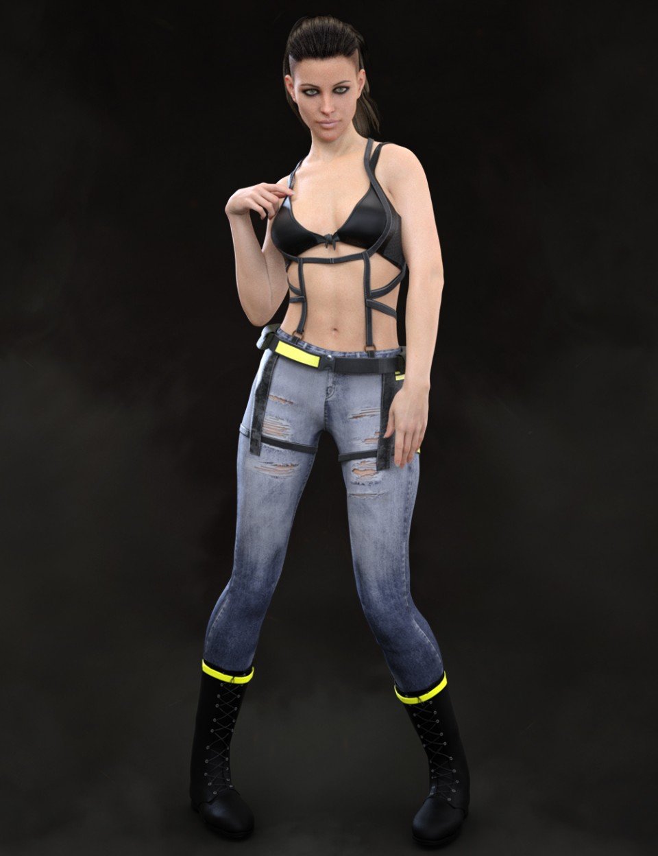 X-Fashion War Girl Outfit for Genesis 8 Female(s)_DAZ3DDL