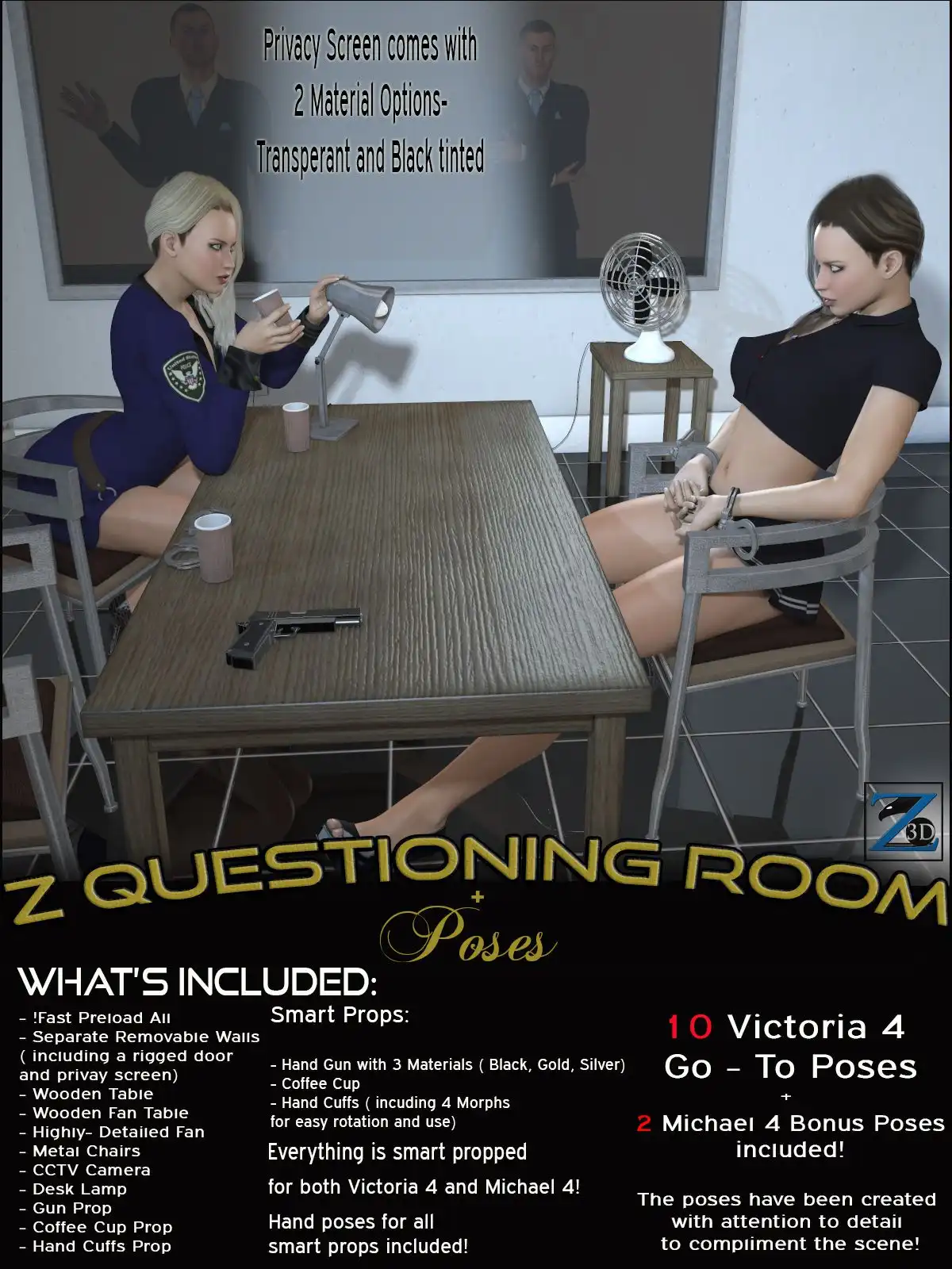 Z Questioning Room + Poses_DAZ3D下载站