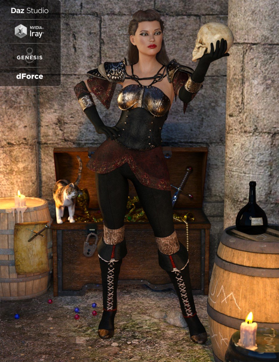 dForce Blackwater Guild Outfit for Genesis 8 Female(s)_DAZ3D下载站