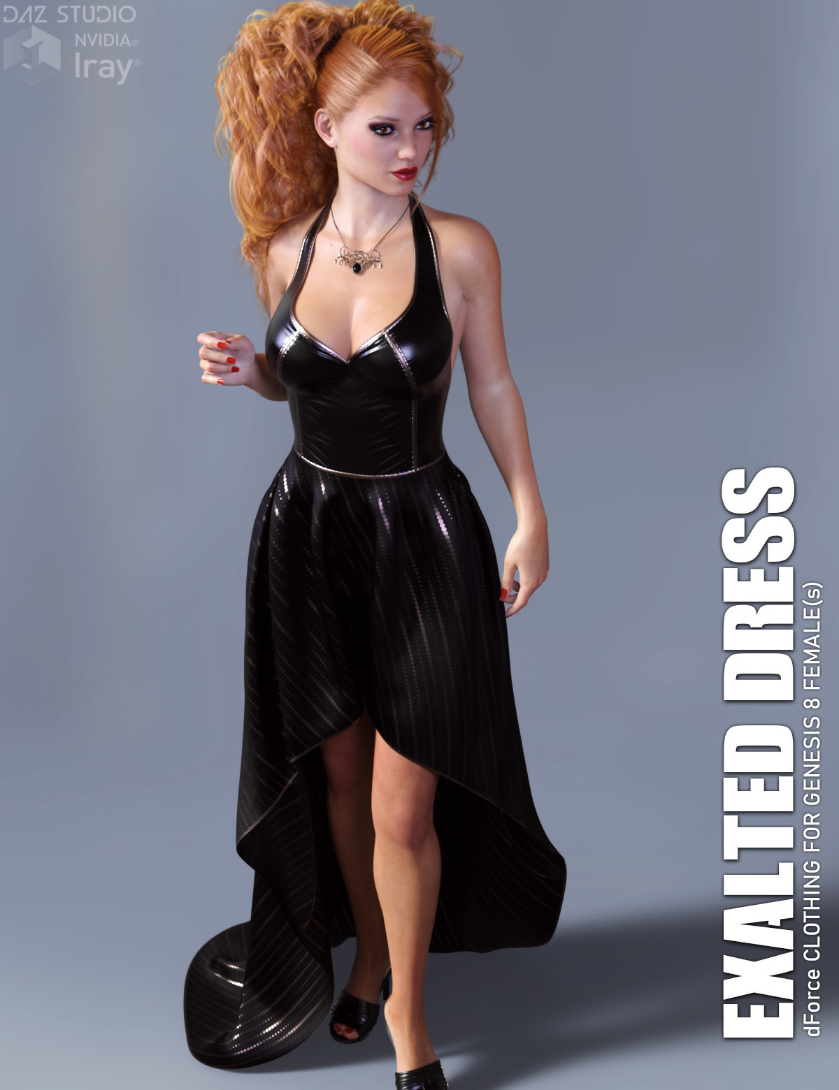 dForce Exalted Dress for Genesis 8 Females_DAZ3D下载站