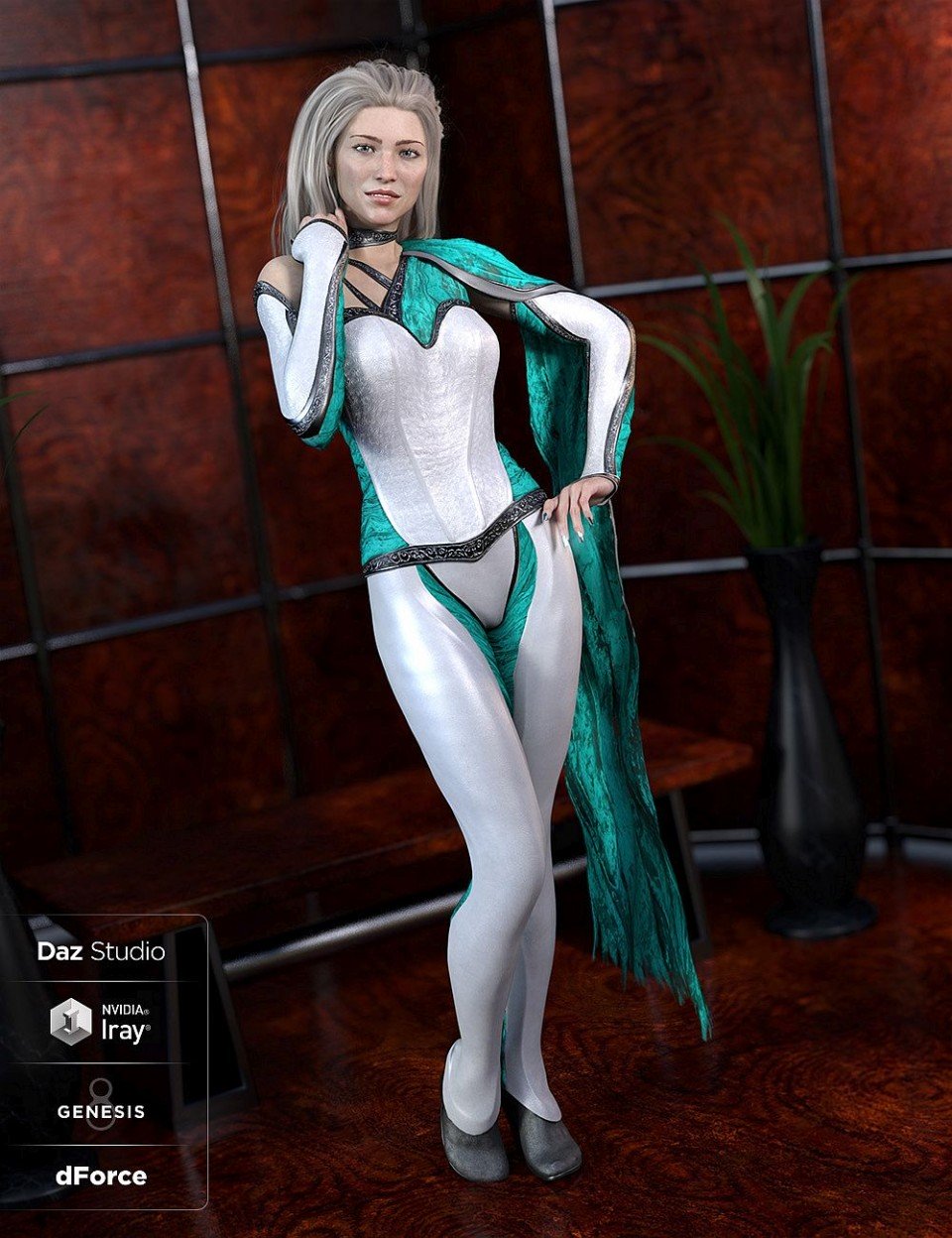 dForce Mosaic Outfit Addon for Genesis 8 Female(s)_DAZ3D下载站