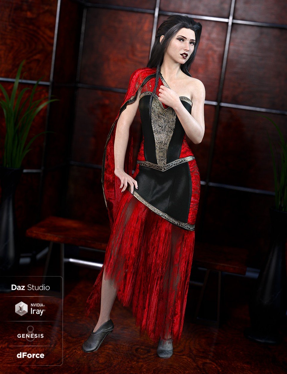 dForce Mosaic Outfit for Genesis 8 Female(s)_DAZ3D下载站
