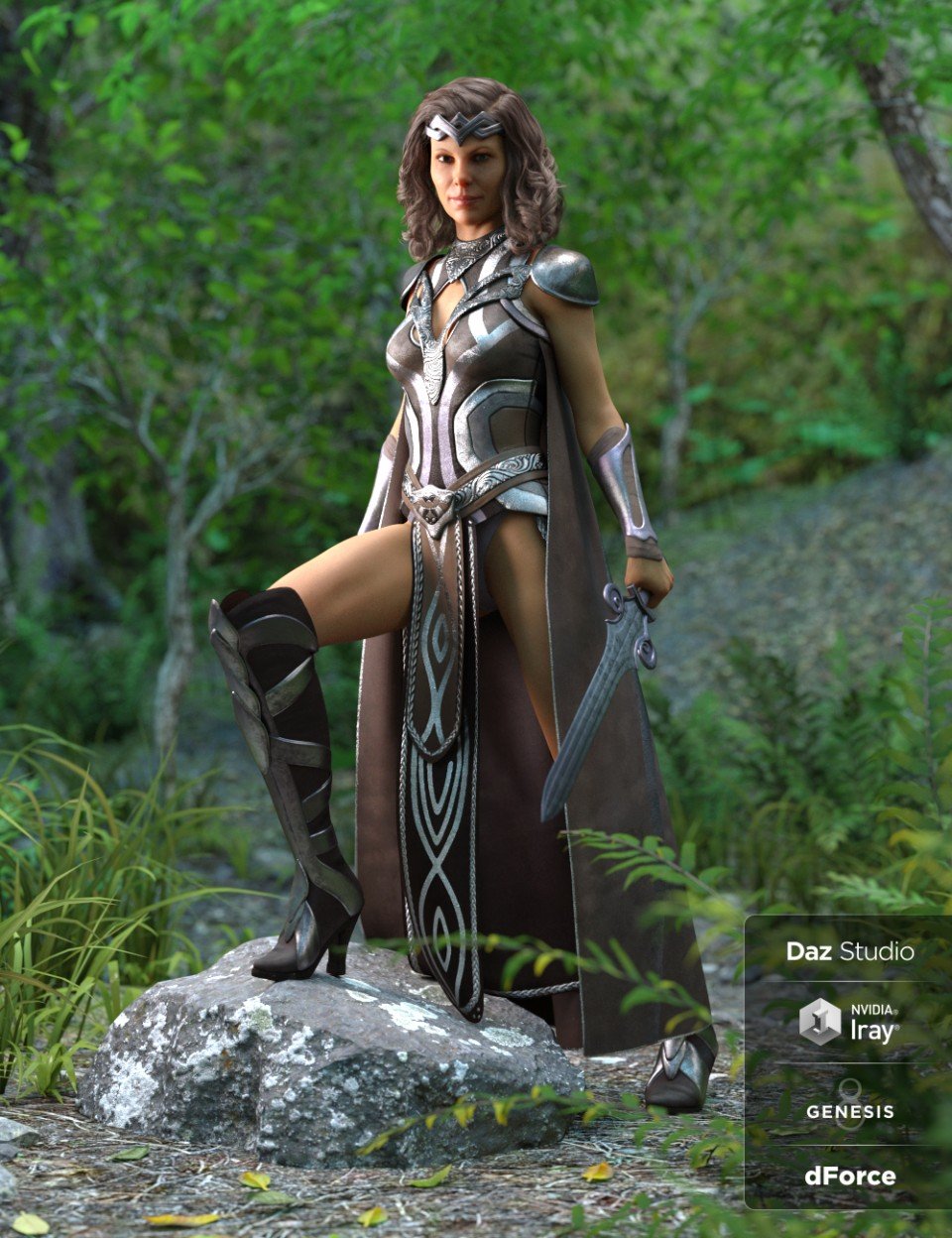dForce Warrior Queen Outfit for Genesis 8 Female(s)_DAZ3D下载站
