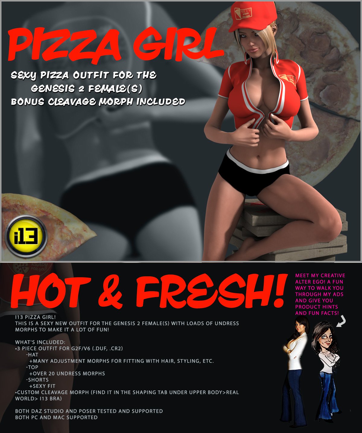 i13 Pizza Girl Outfit G2F/V6_DAZ3D下载站