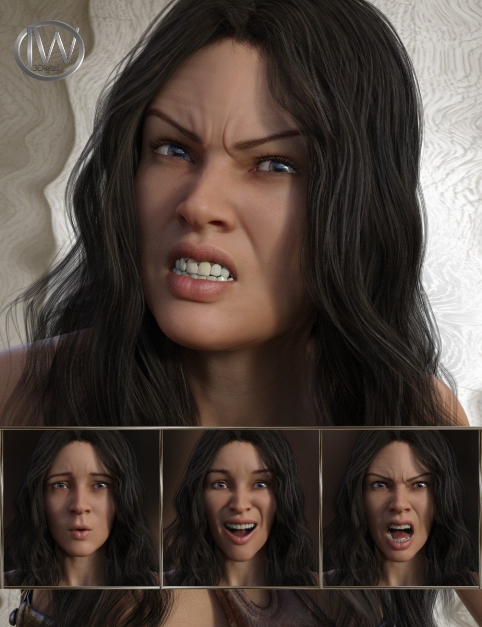 Beautiful Warrior – Expressions for Genesis 8 Female and Gia 8_DAZ3DDL