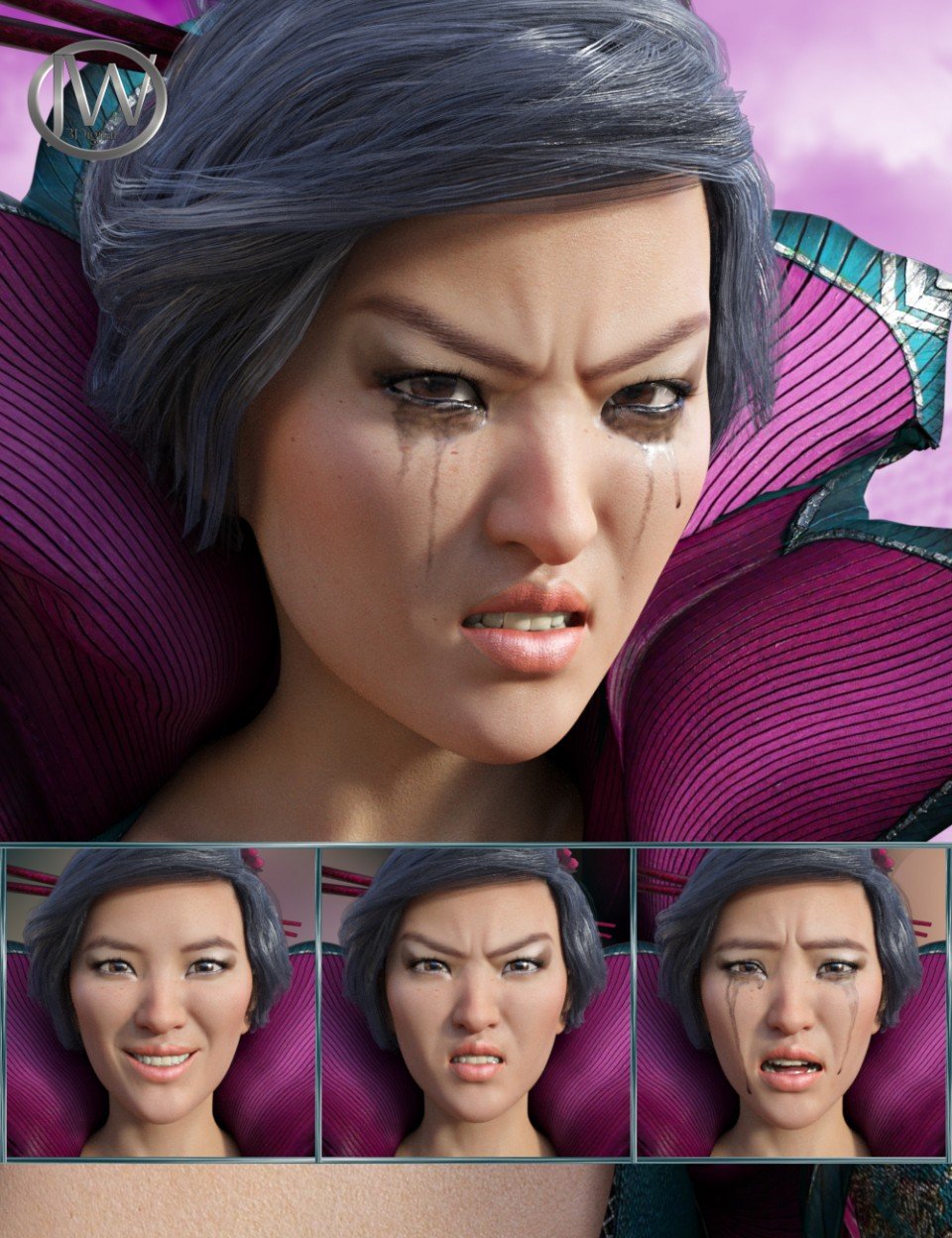 Brave Girl – Expressions for Genesis 8 Female and Mei Lin 8_DAZ3D下载站