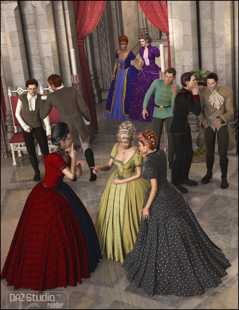 Courtly Intrigue Poses_DAZ3DDL
