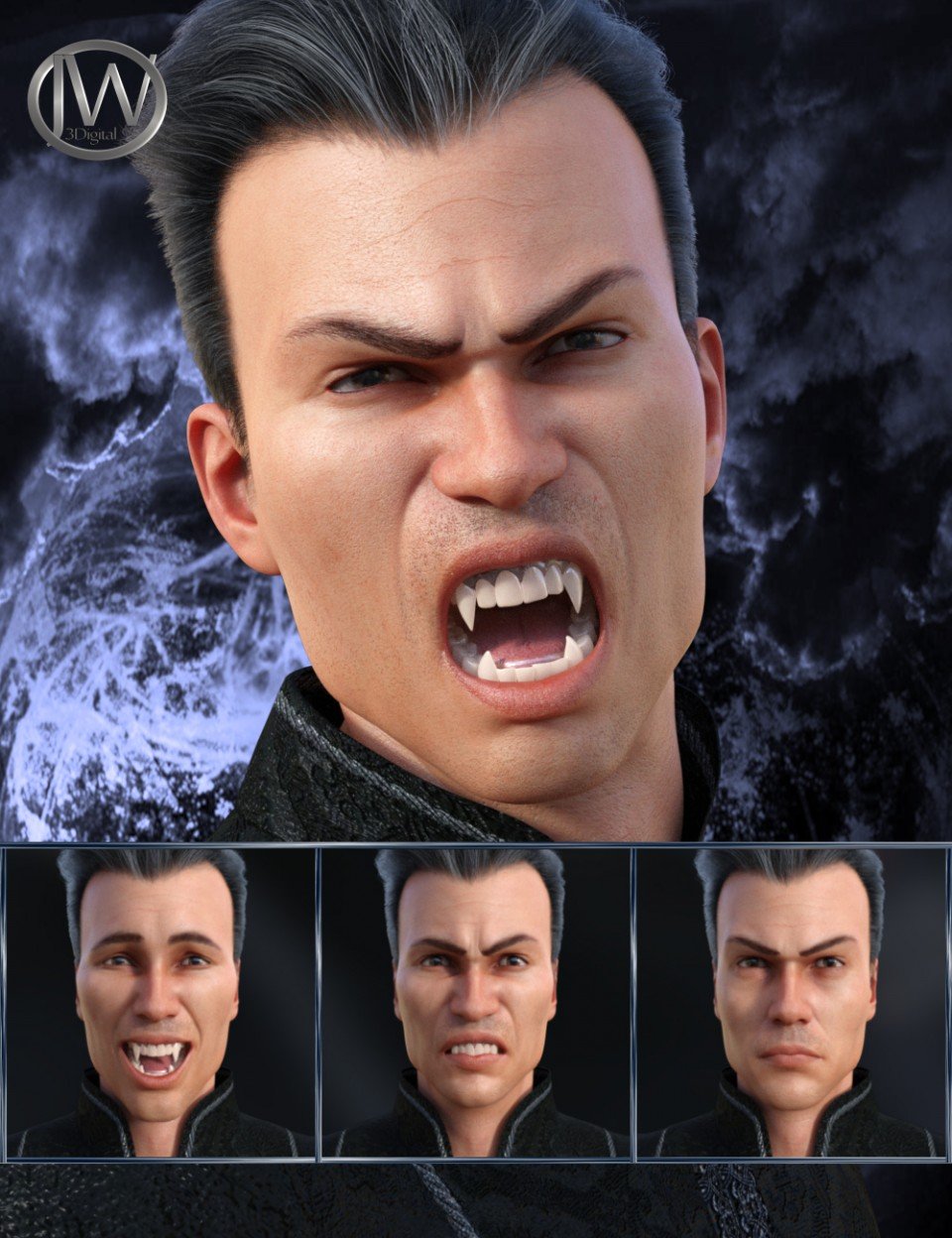 Darkness – Expressions for Genesis 8 Male and Landon 8_DAZ3D下载站