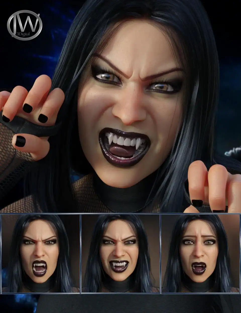 Darkside – Expressions for Genesis 8 Female and Tasha 8_DAZ3D下载站
