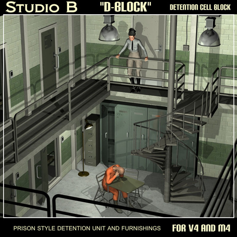 Davo’s Studio B “D-Block” Detention Cell Unit_DAZ3DDL