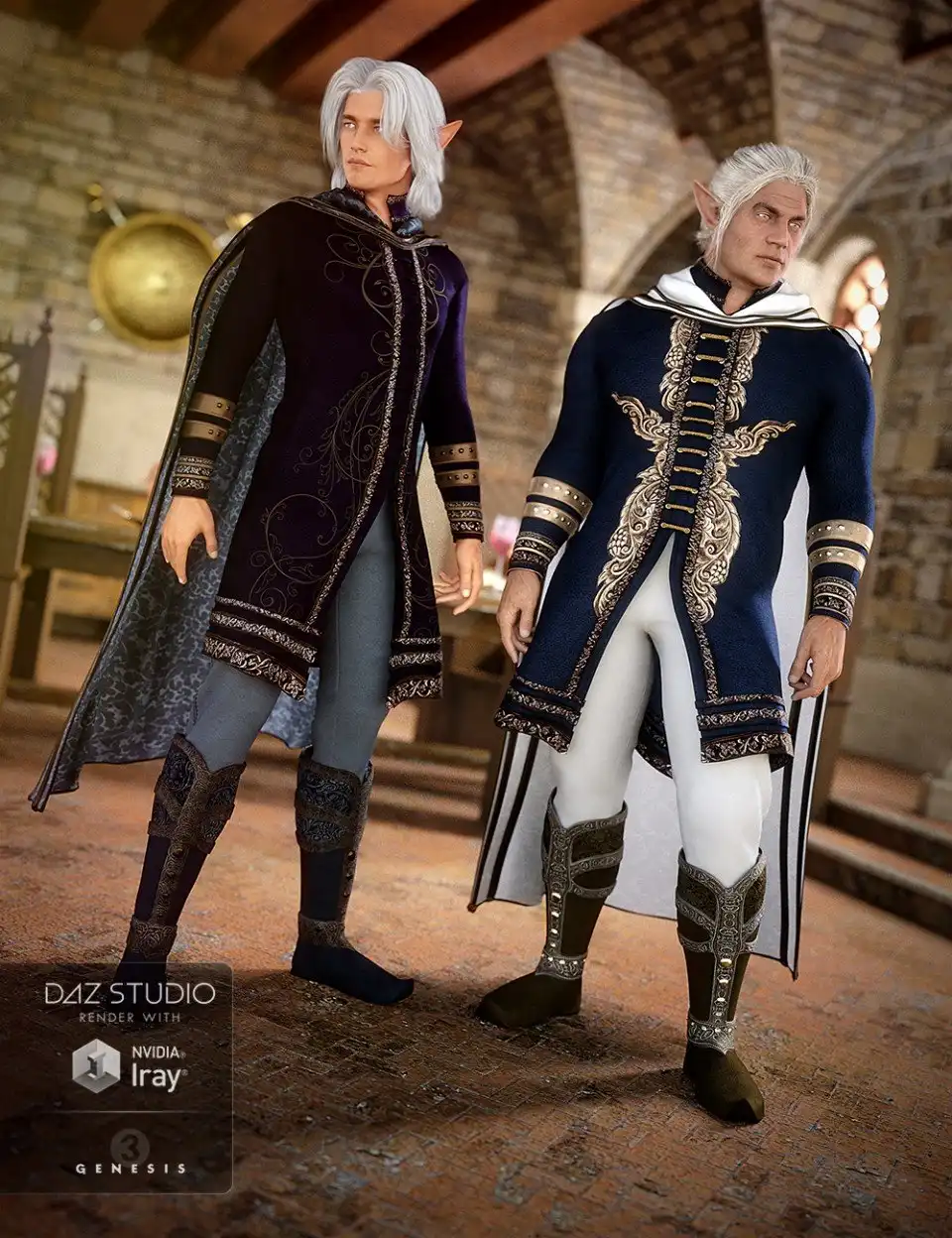 Elven Prince Outfit Textures_DAZ3D下载站