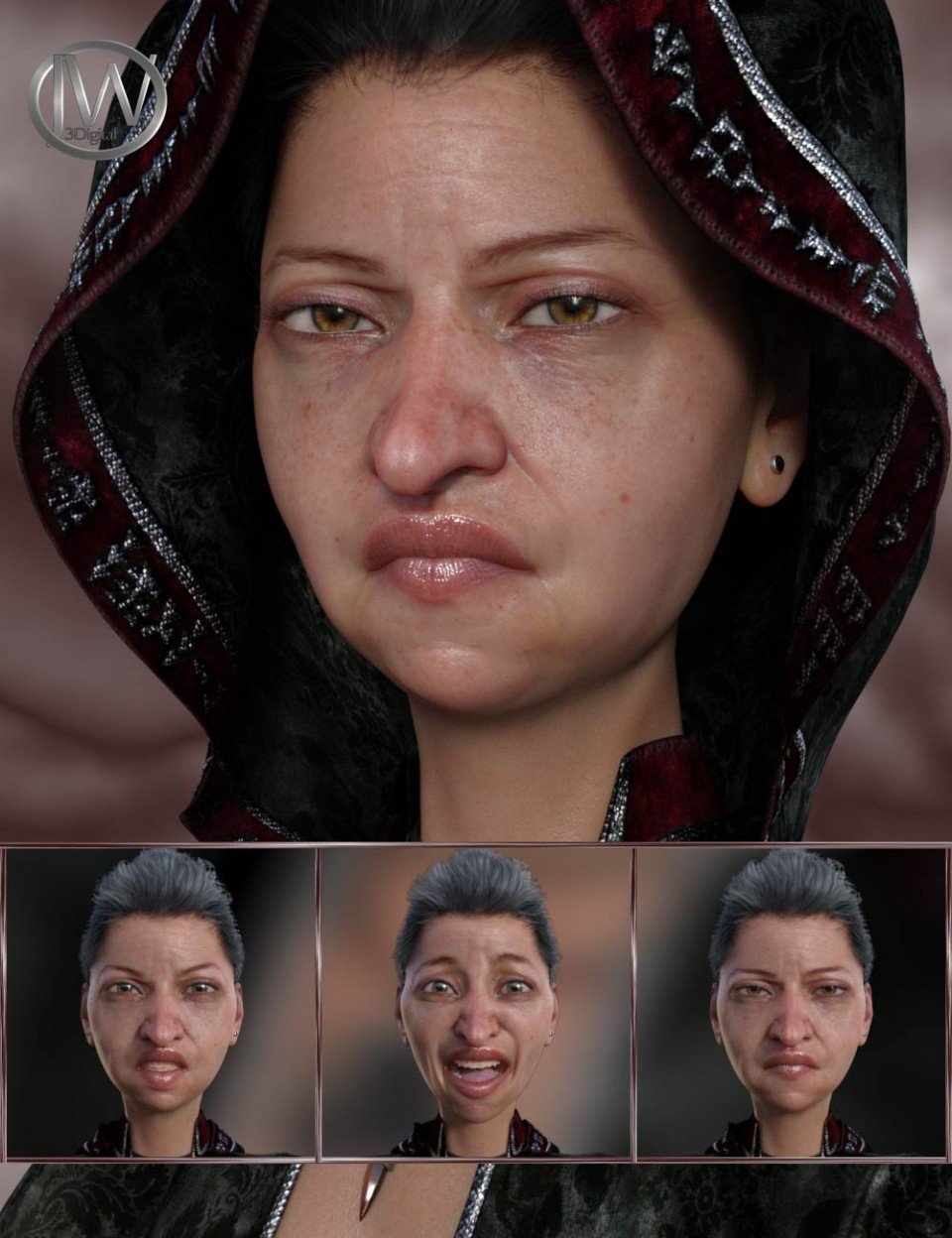 Expressions for Genesis 8 Female and Edie 8_DAZ3D下载站