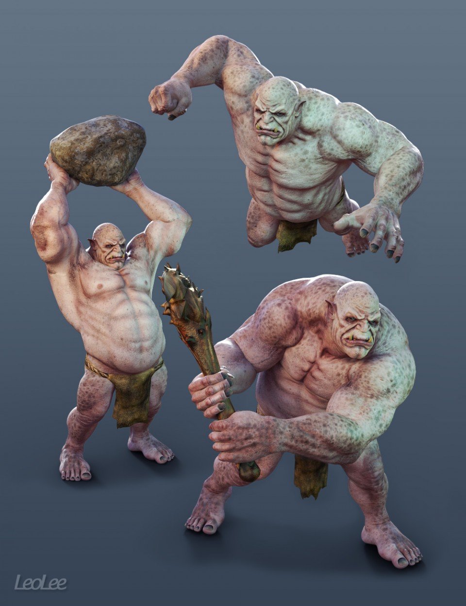 Fighting Poses for Ogre HD_DAZ3D下载站