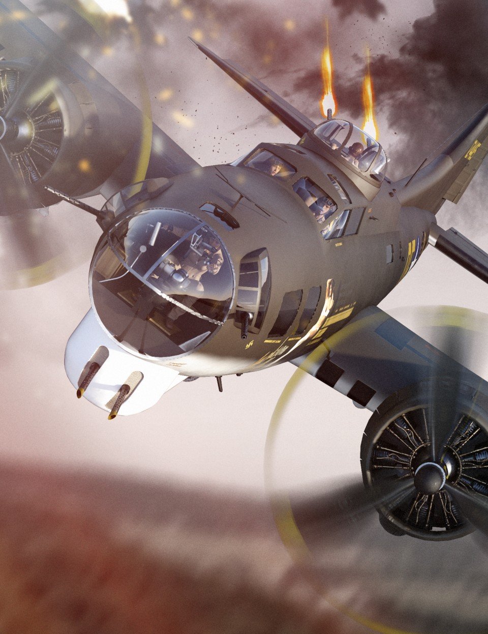 Flying Fortress Warplane_DAZ3D下载站
