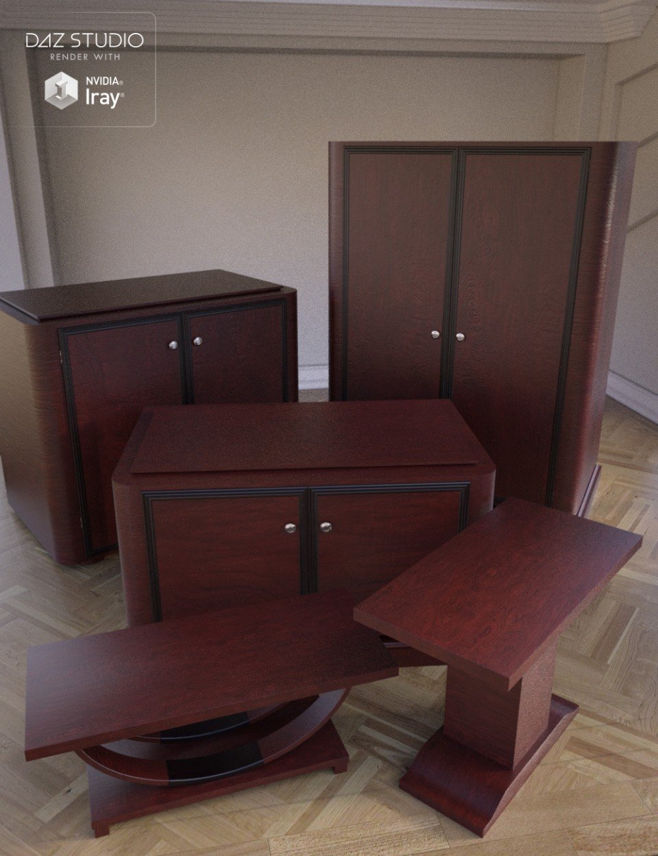 Furniture Prop Set_DAZ3D下载站