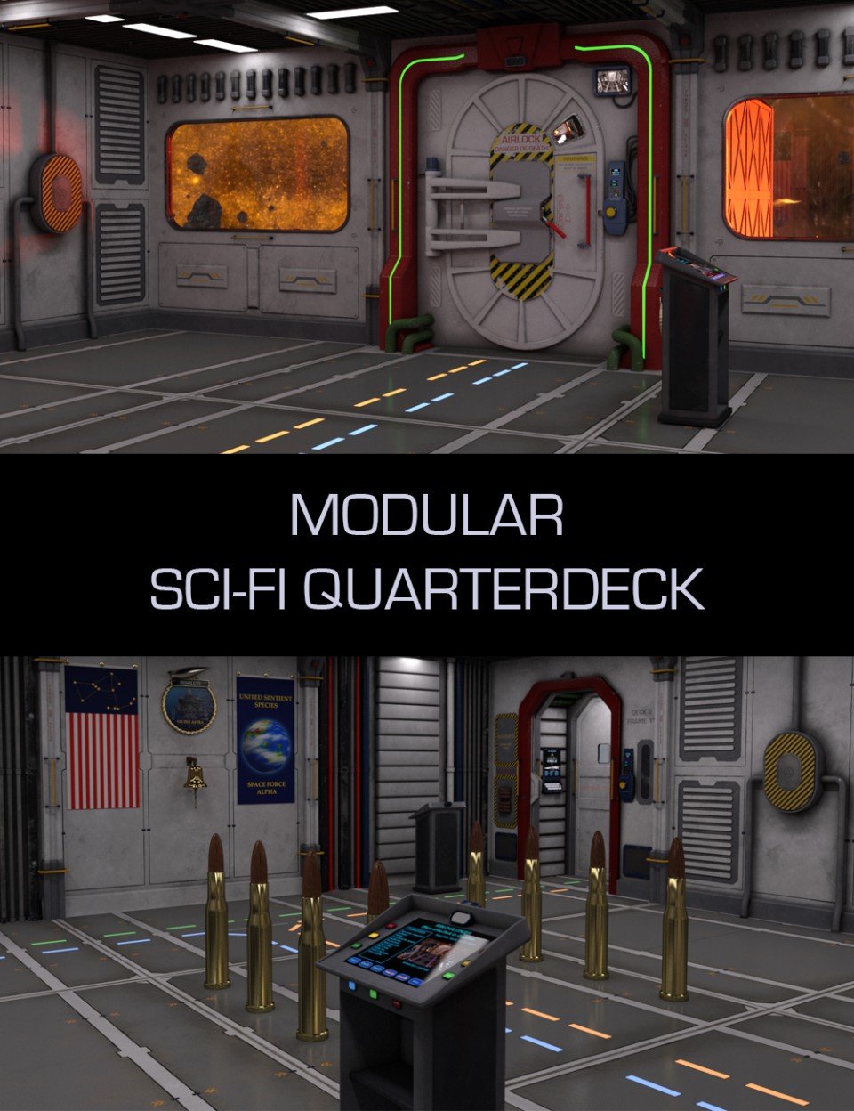 Modular Sci-Fi Quarterdeck_DAZ3D下载站