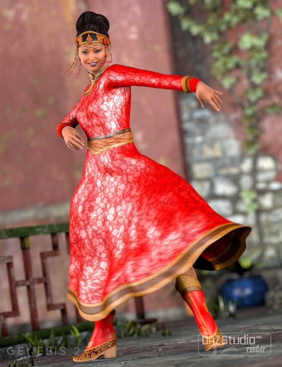 Mongolian Beauty-Clothes + Expansion for G2F_DAZ3DDL