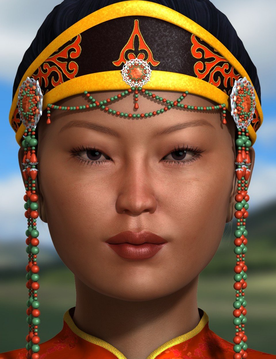 Mongolian Beauty – HD Faces and Morphs_DAZ3D下载站