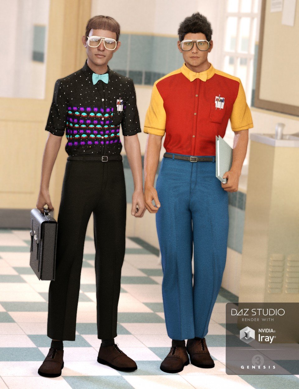 Nerdy Guy Outfit for Genesis 3 Male(s) + Textures_DAZ3D下载站