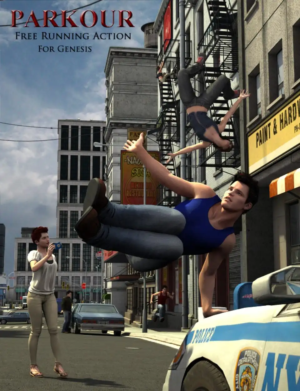 Parkour Action Poses for Genesis_DAZ3D下载站