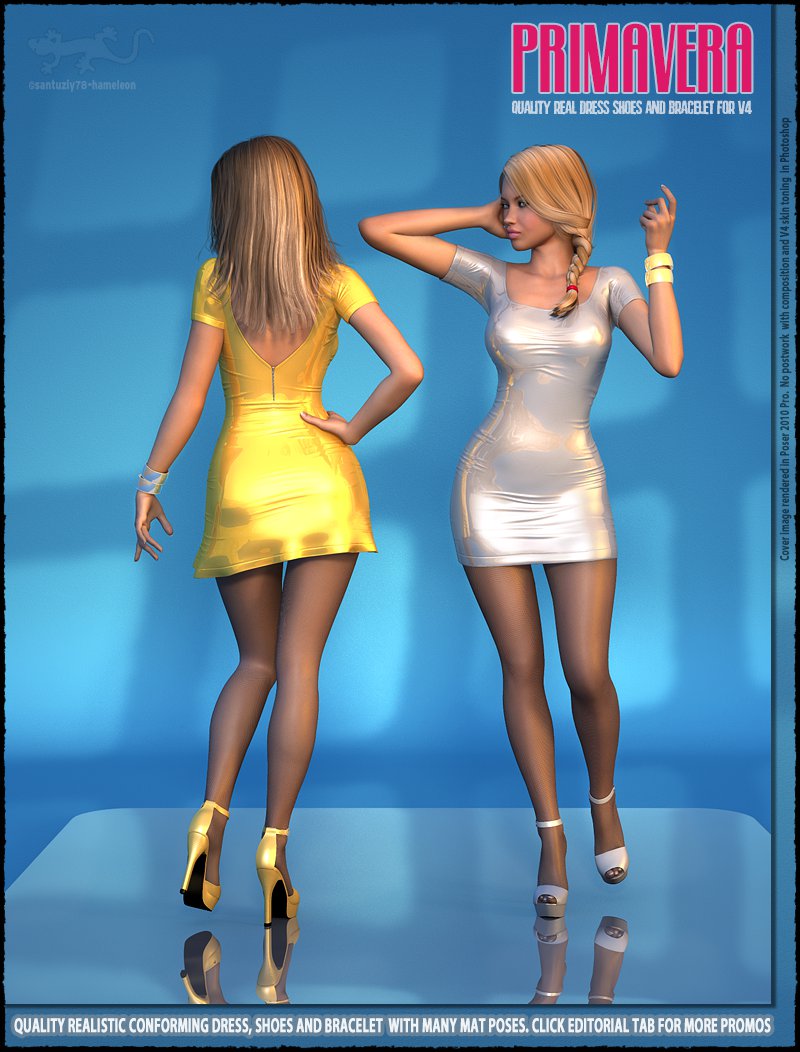 Primavera – Real dress for V4_DAZ3D下载站