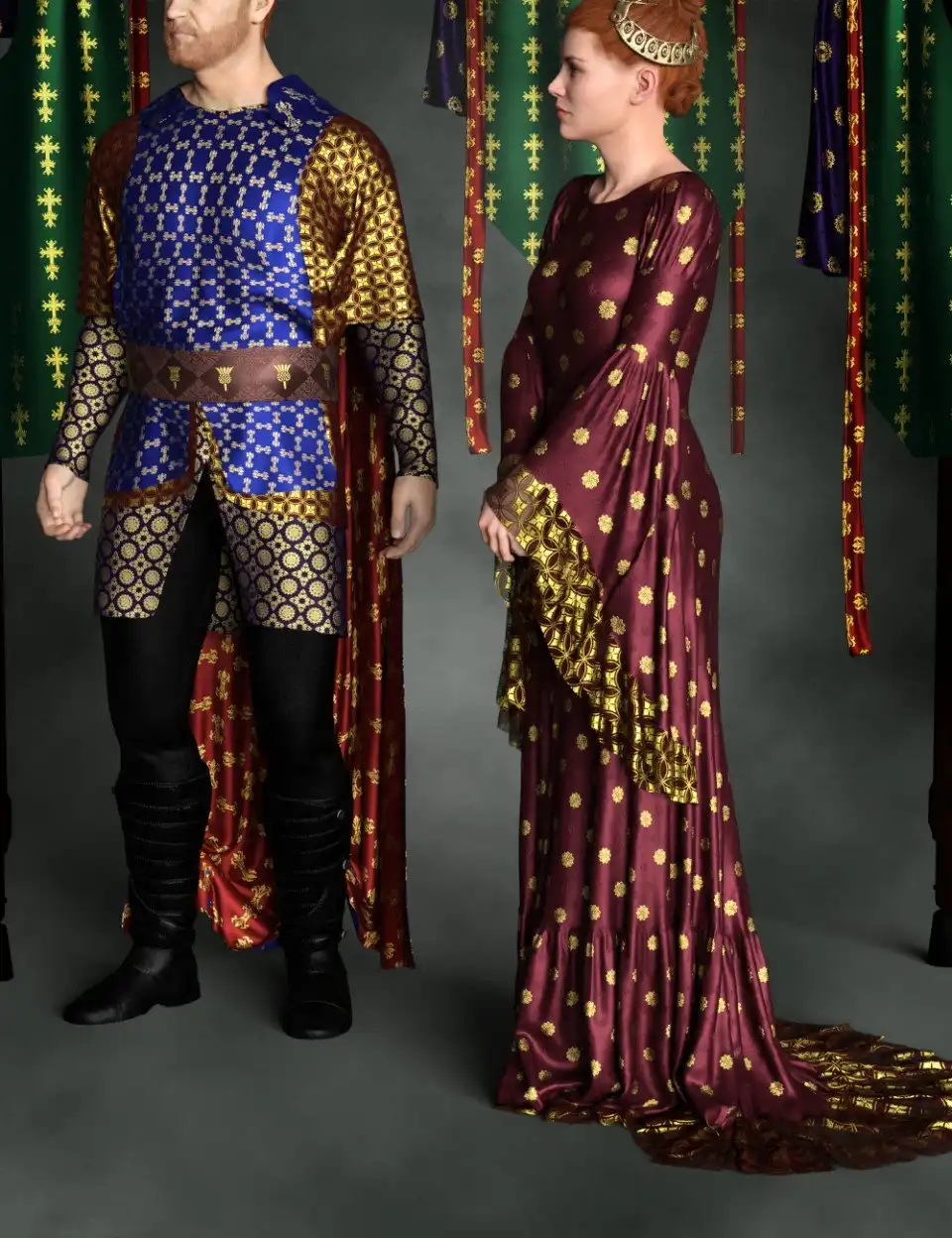 Regal Riches: Historical Pattern Iray Shader Presets_DAZ3DDL