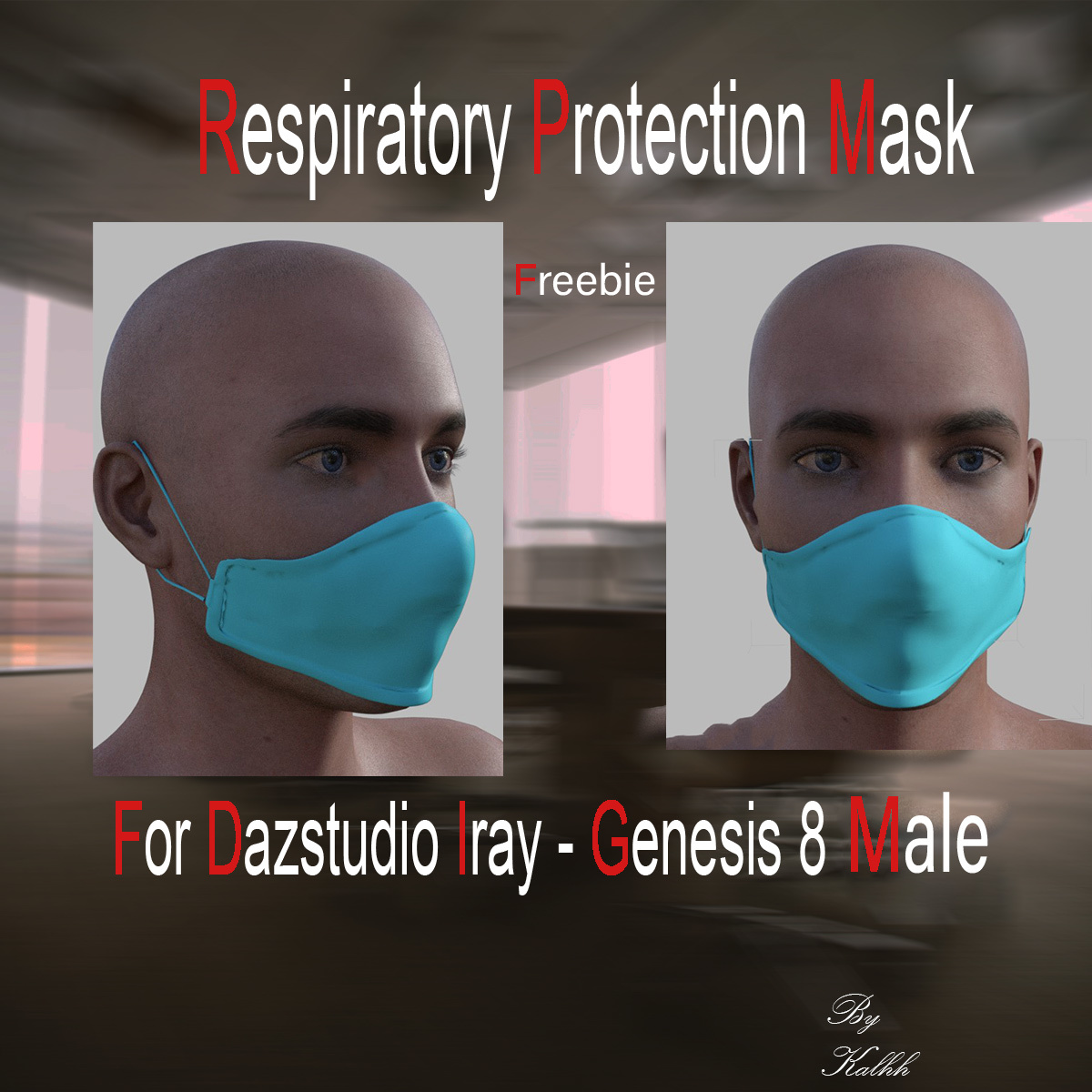 Respiratory Protection Mask for Dazstudio Iray Genesis 8 Male_DAZ3D下载站