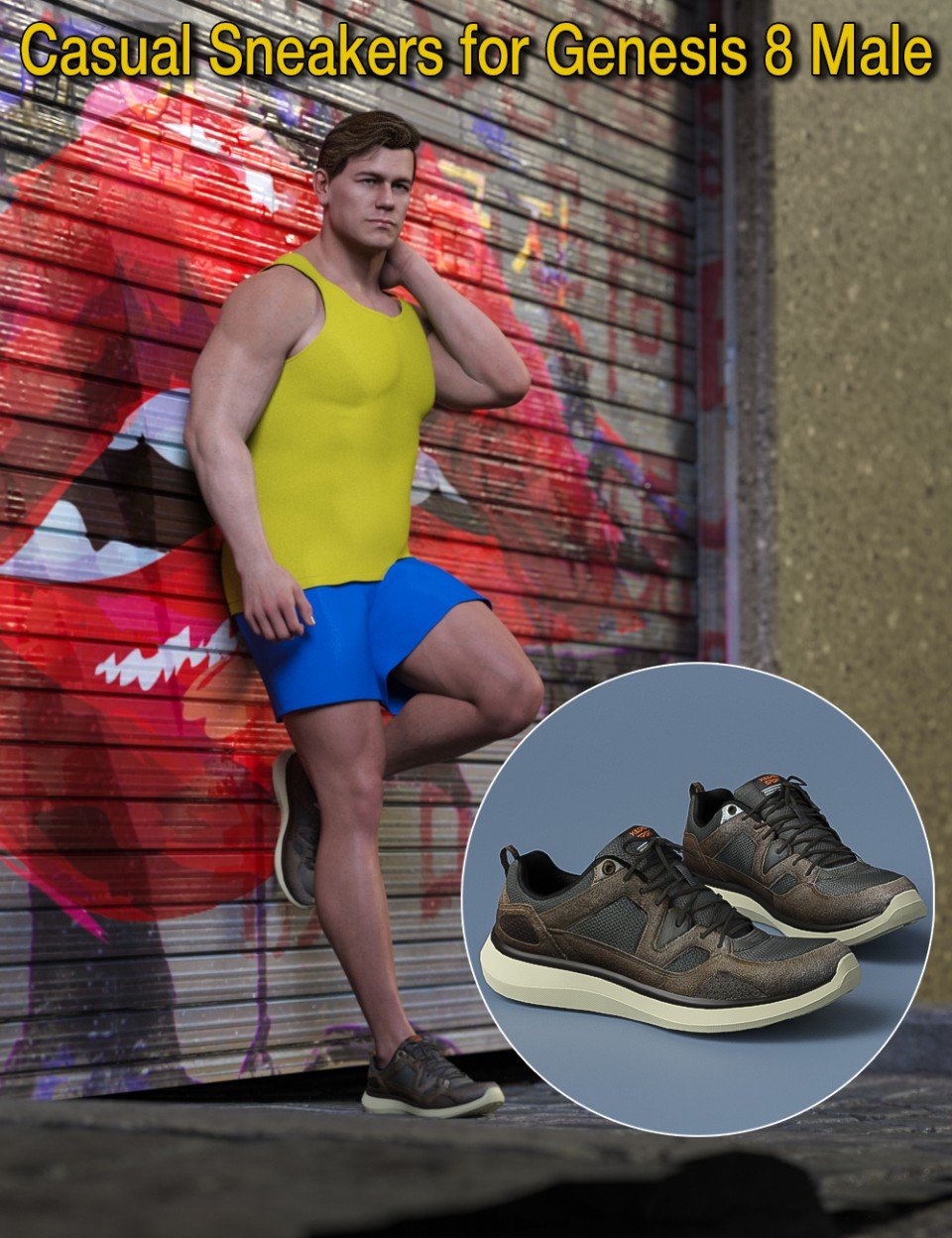 S3D Casual Sneakers for Genesis 8 Male(s)_DAZ3D下载站