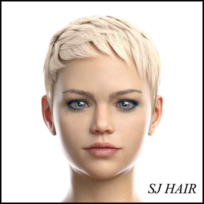 SJ Hair for Genesis 8 Female_DAZ3D下载站