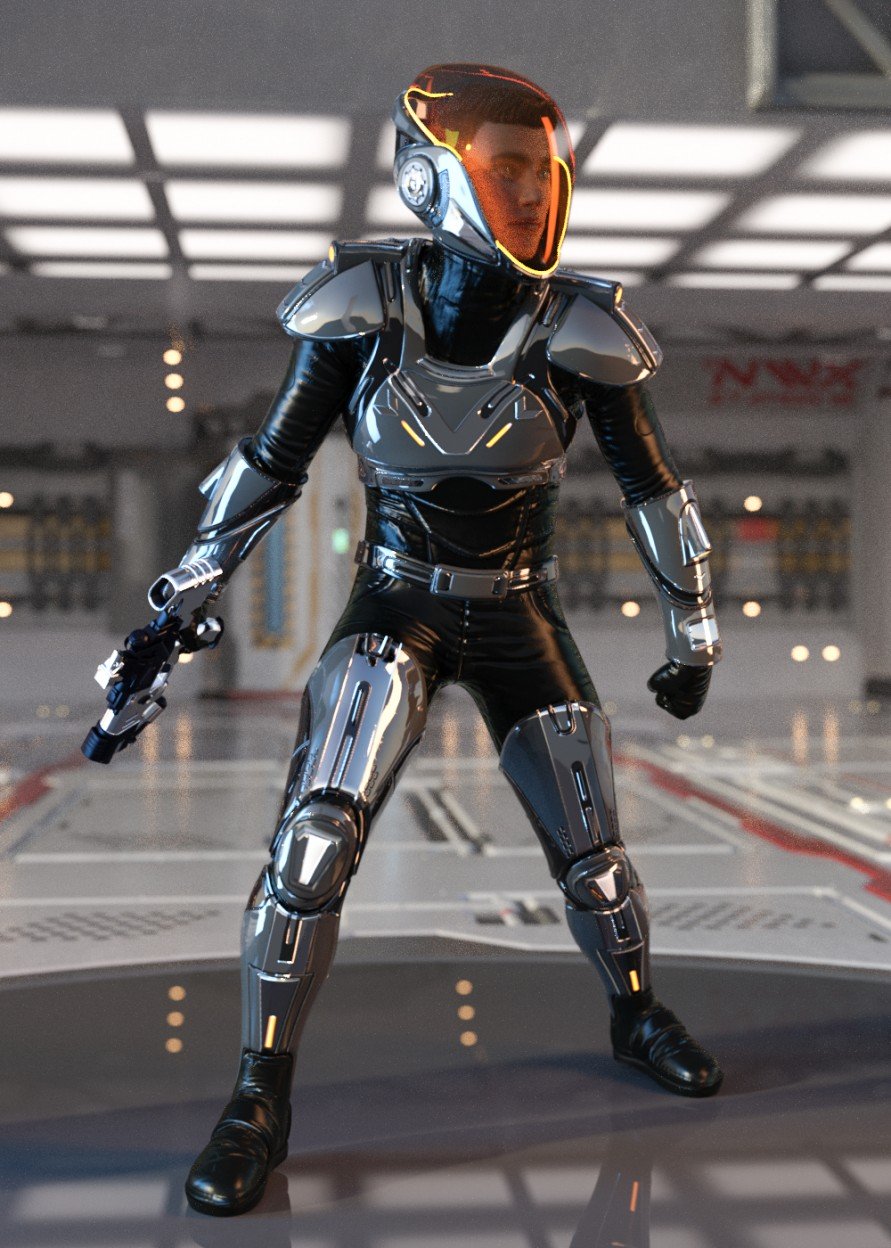 Sci-Fi Guard Outfit for Genesis 8 Male(s)_DAZ3D下载站